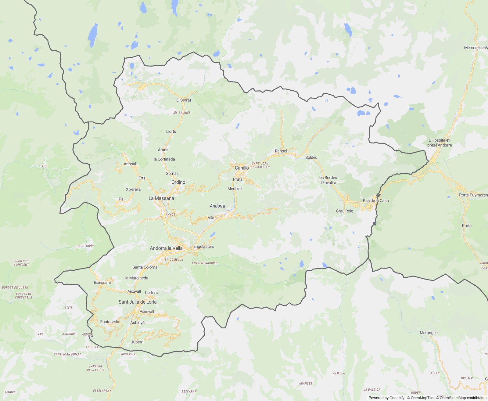 Detailed map of Andorra