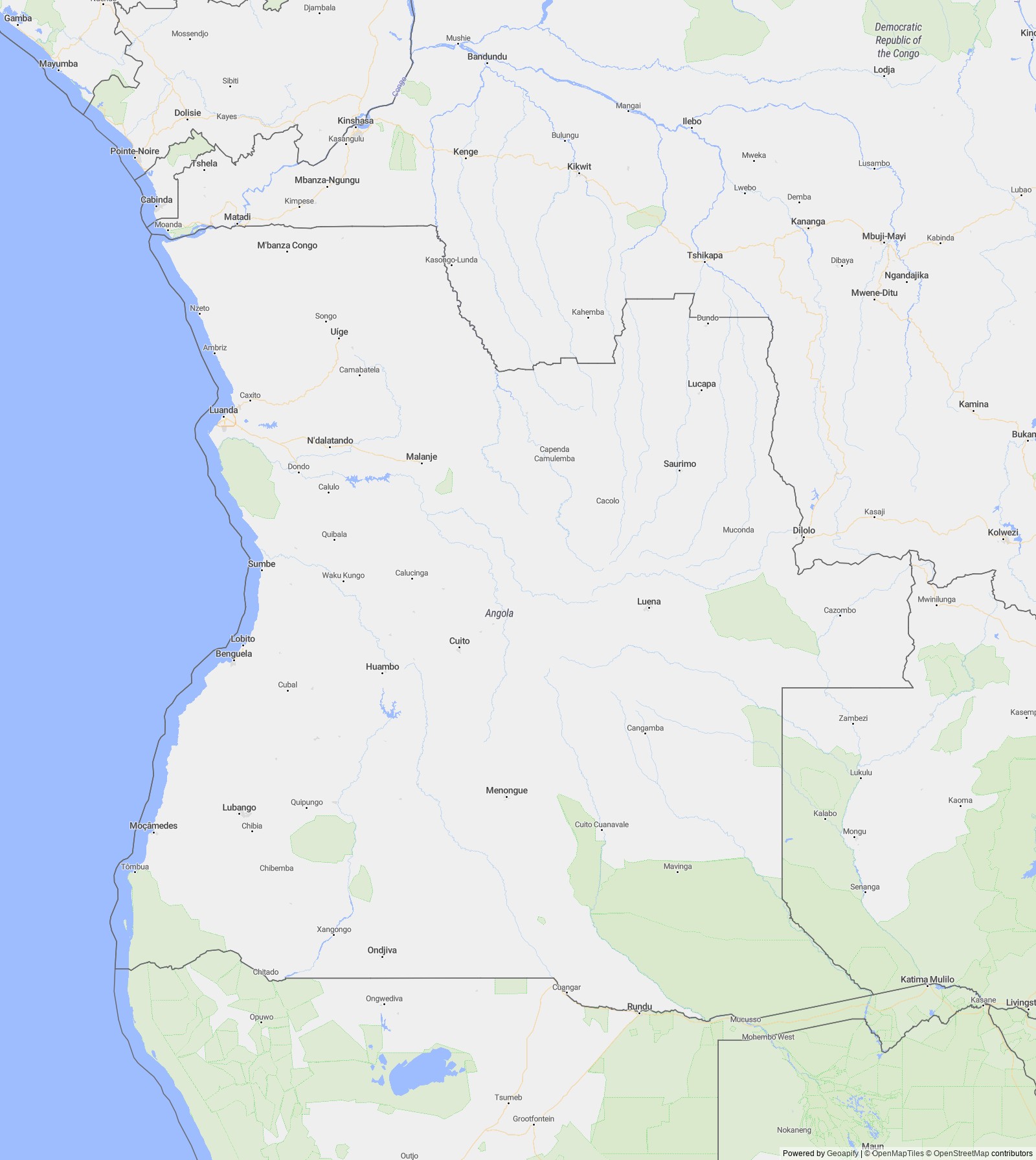 Detailed map of Angola