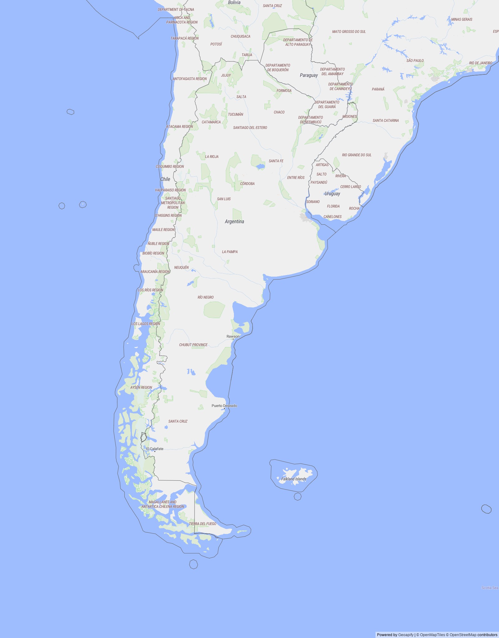 Detailed map of Argentina