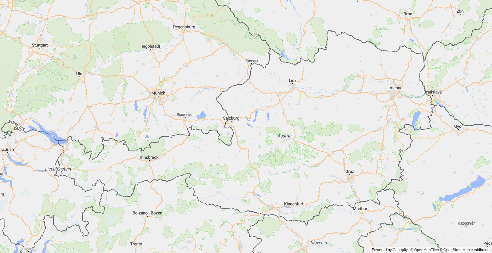 Detailed map of Austria