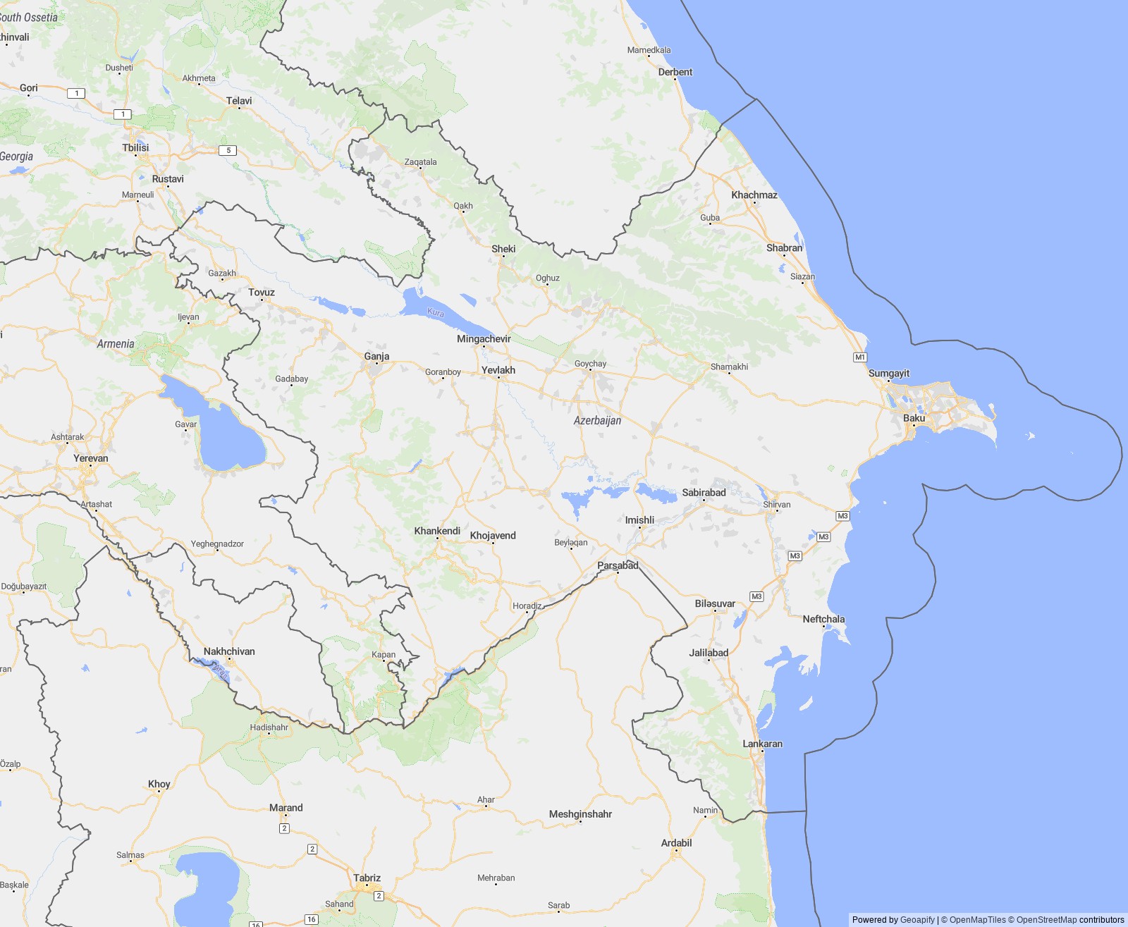 Detailed map of Azerbaijan