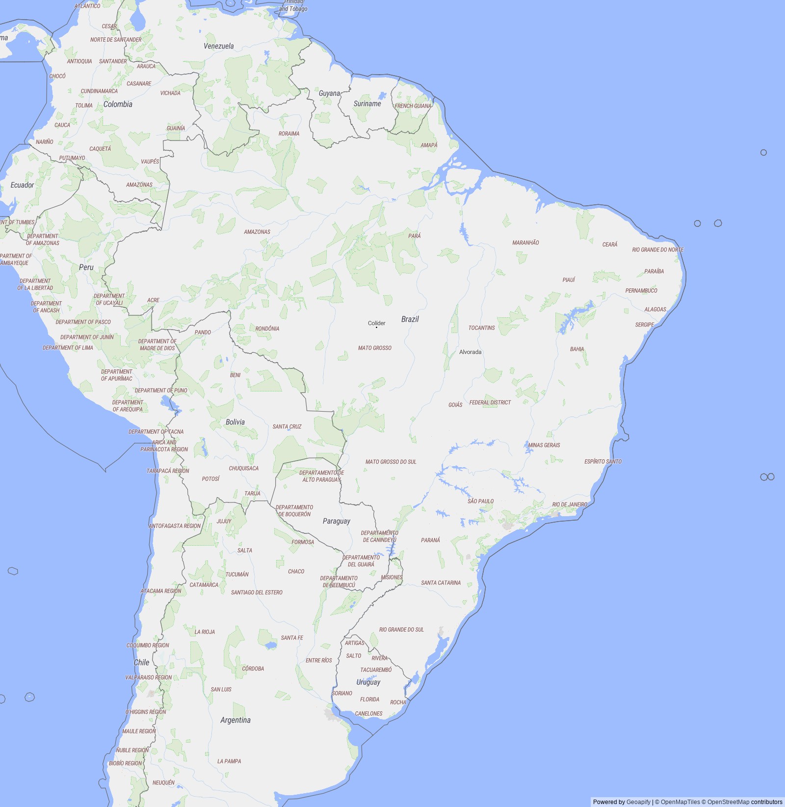 Detailed map of Brazil