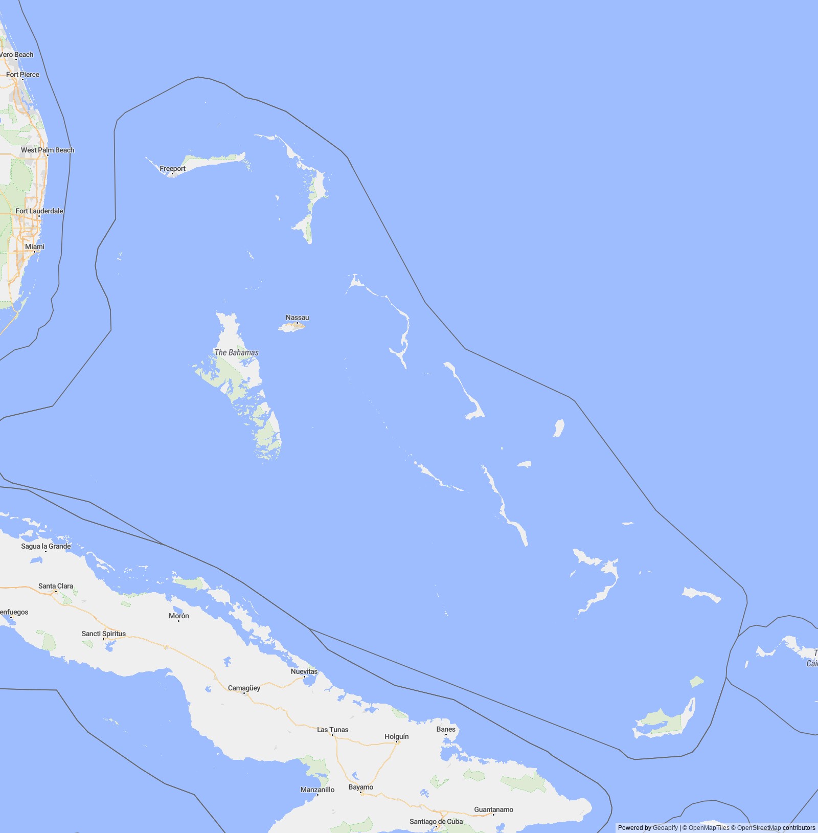 Detailed map of Bahamas, The
