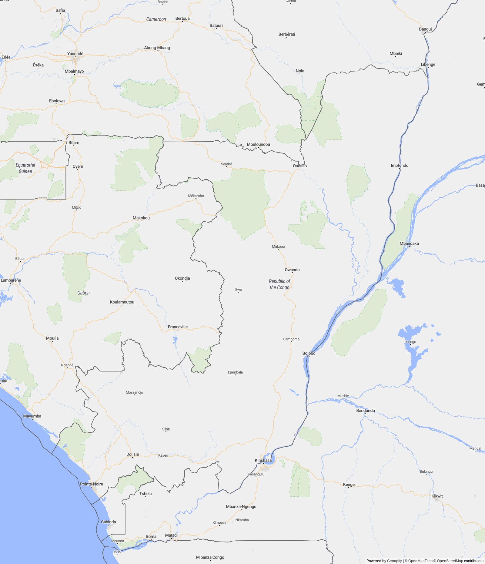 Detailed map of Congo, Rep.