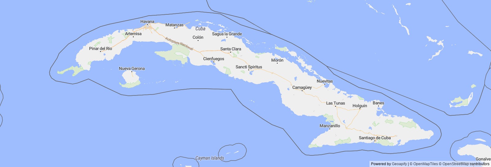 Detailed map of Cuba