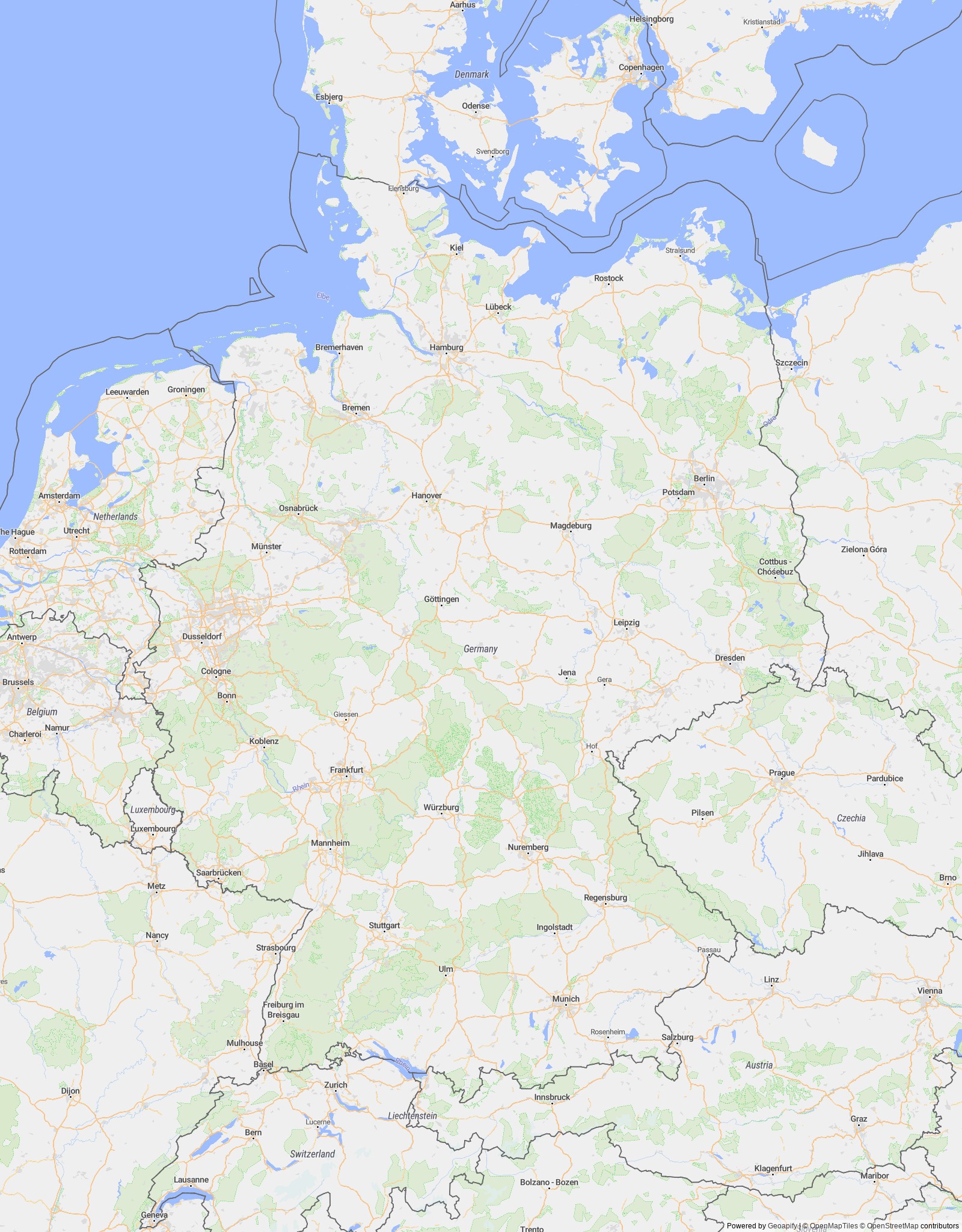 Detailed map of Germany