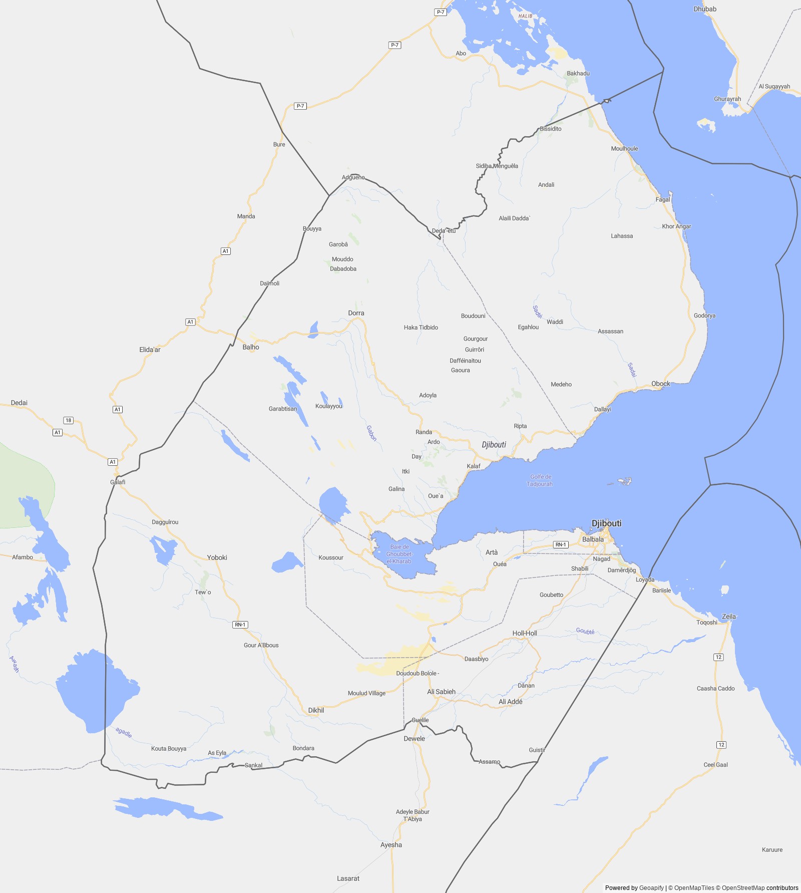 Detailed map of Djibouti