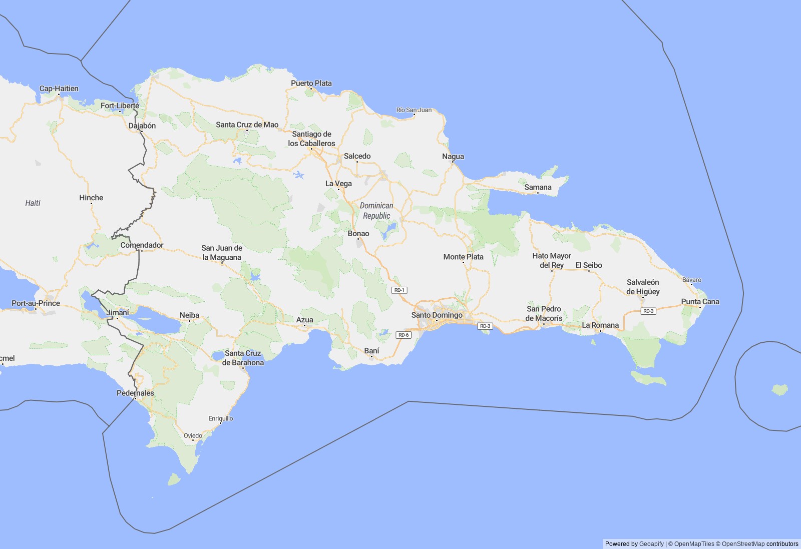 Detailed map of Dominican Republic
