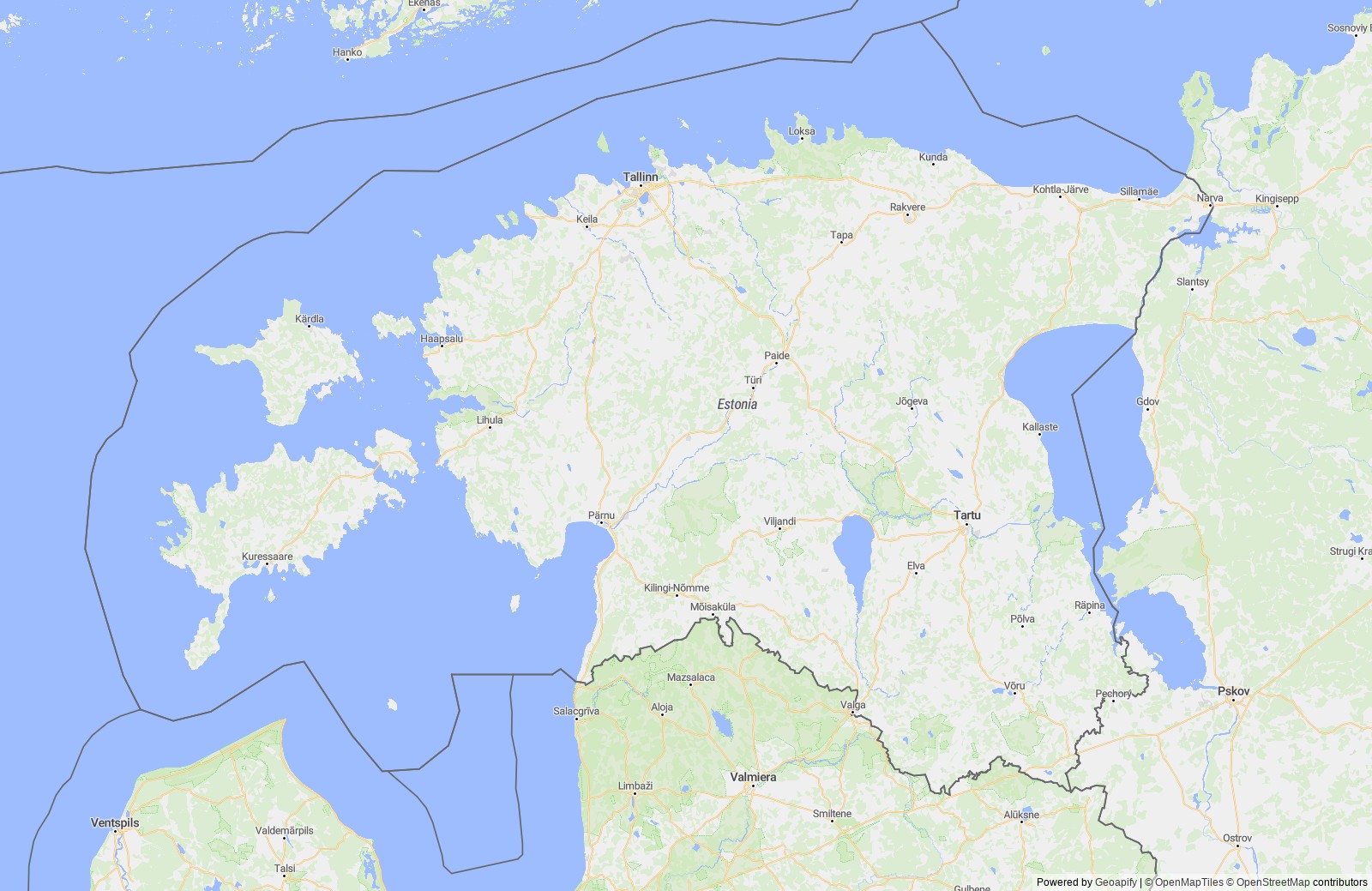 Detailed map of Estonia