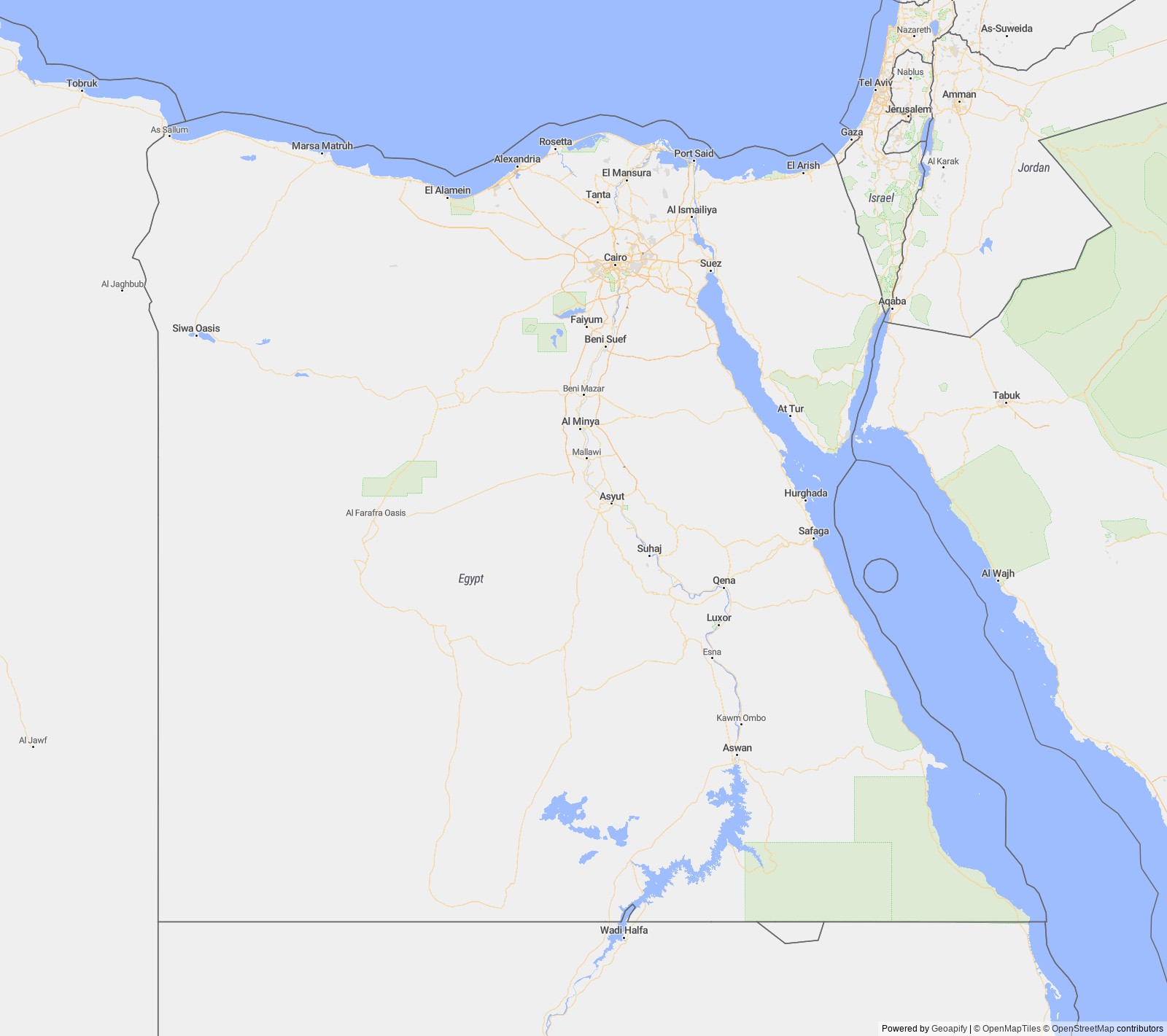 Detailed map of Egypt, Arab Rep.