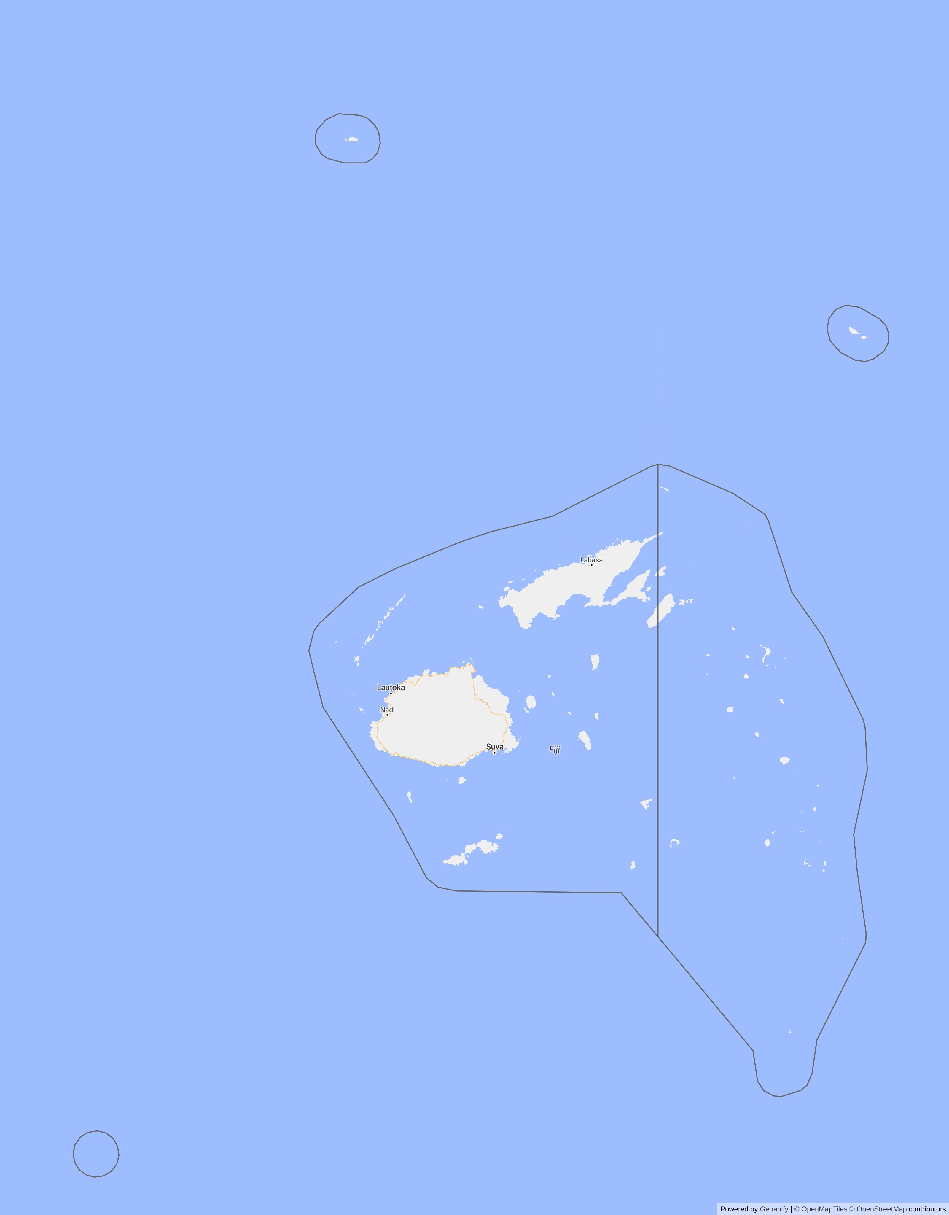Detailed map of Fiji