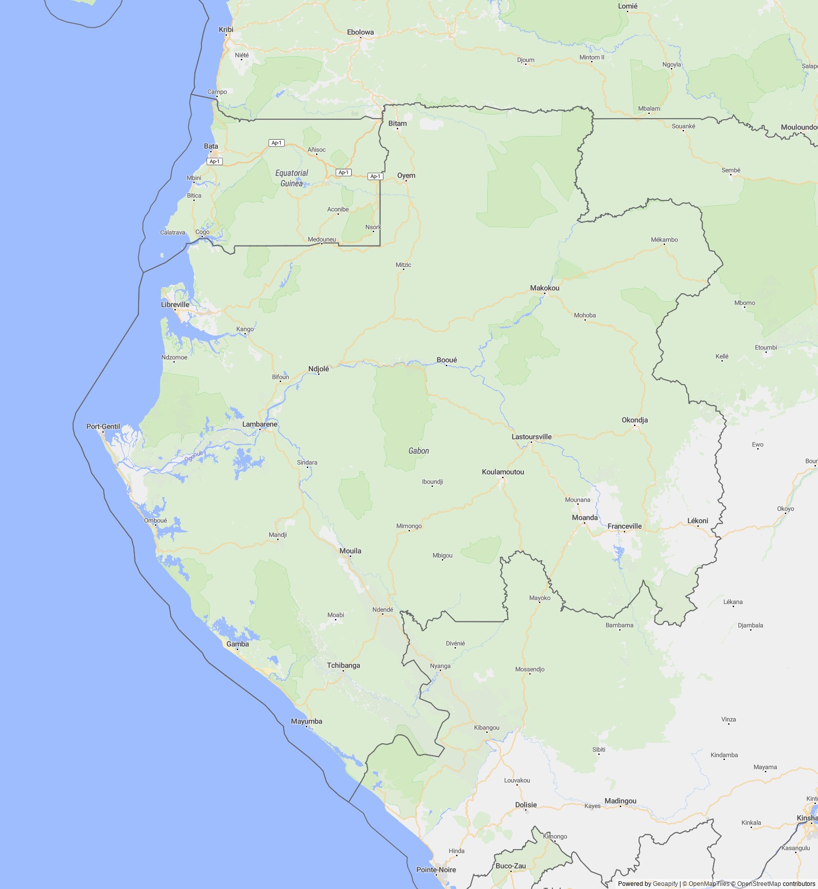 Detailed map of Gabon