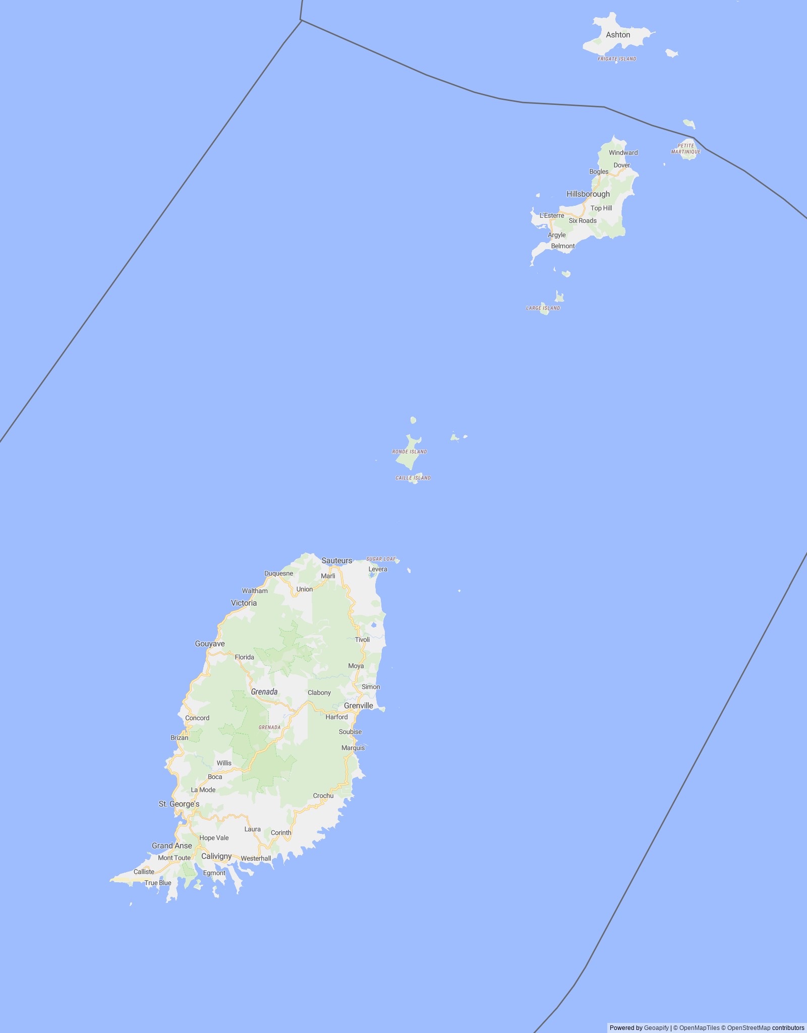 Detailed map of Grenada