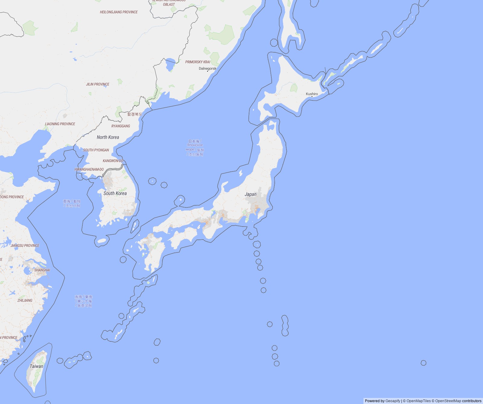 Detailed map of Japan