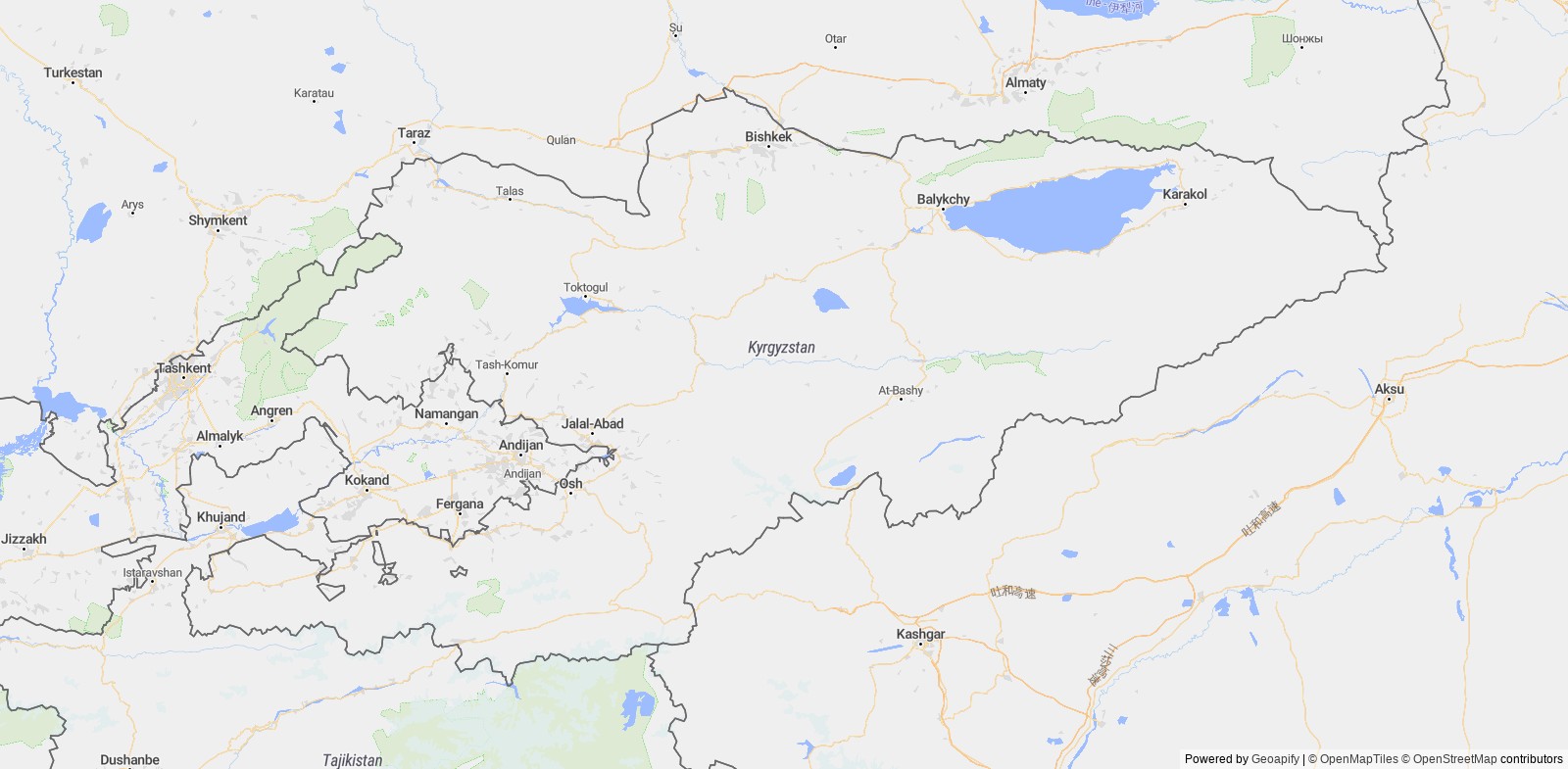 Detailed map of Kyrgyz Republic