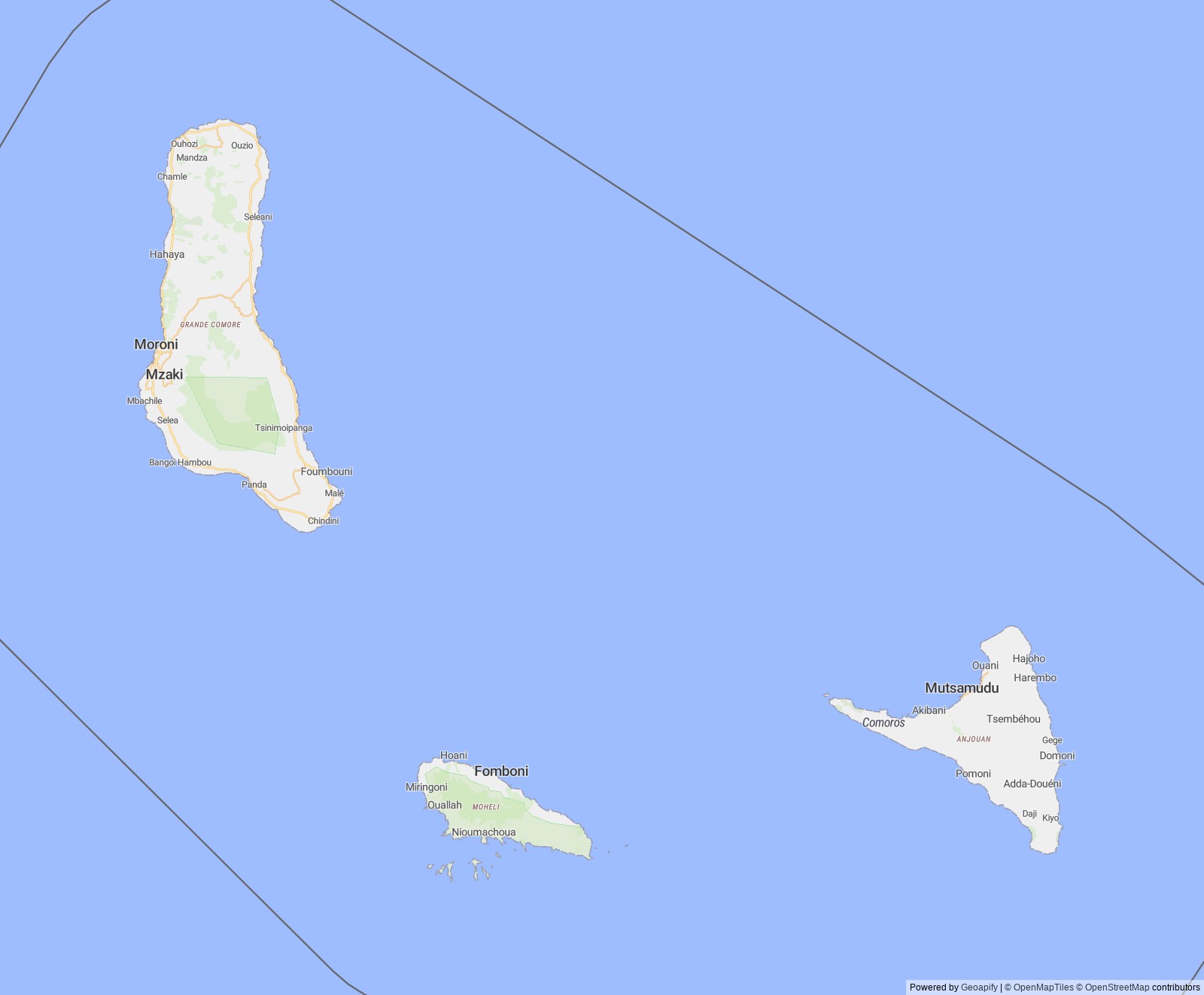 Detailed map of Comoros