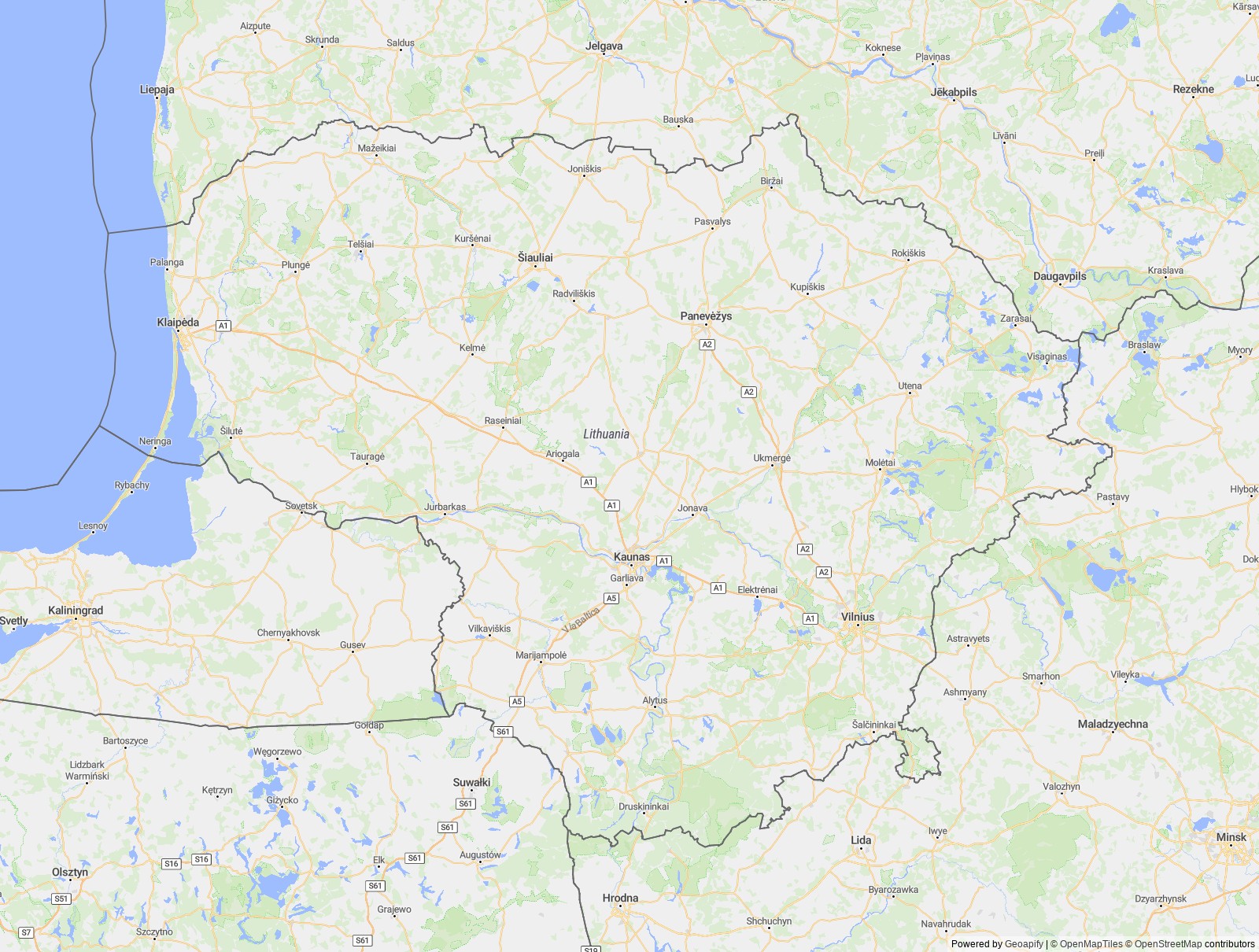 Detailed map of Lithuania