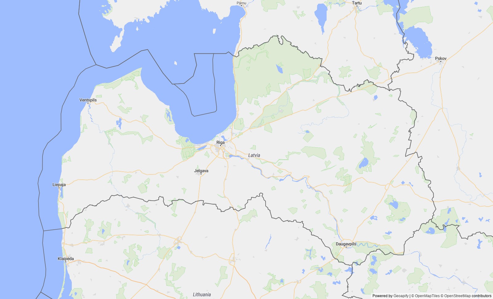 Detailed map of Latvia