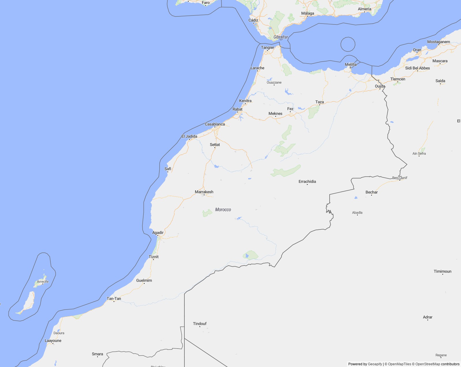 Detailed map of Morocco