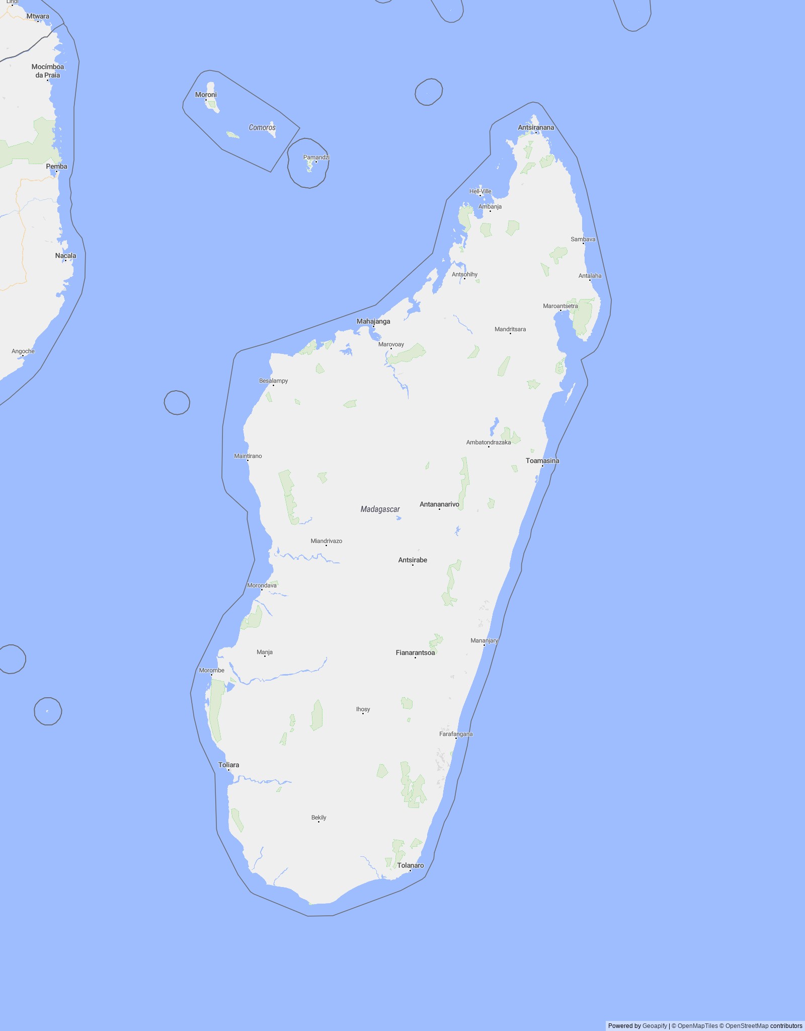 Detailed map of Madagascar
