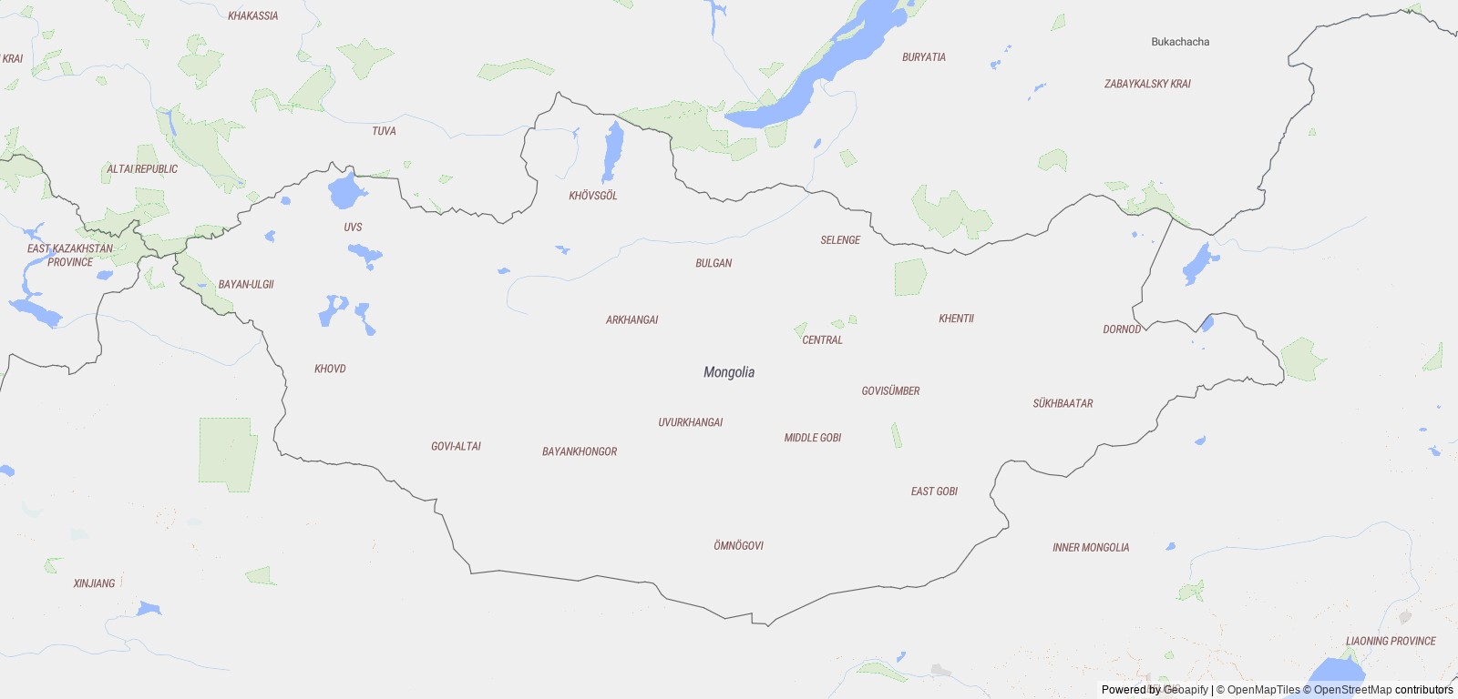 Detailed map of Mongolia