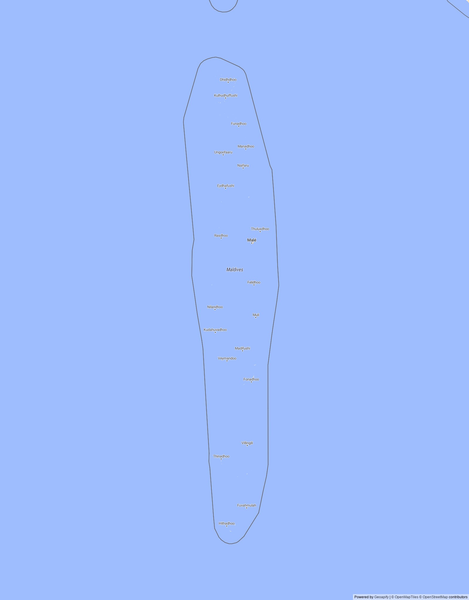 Detailed map of Maldives