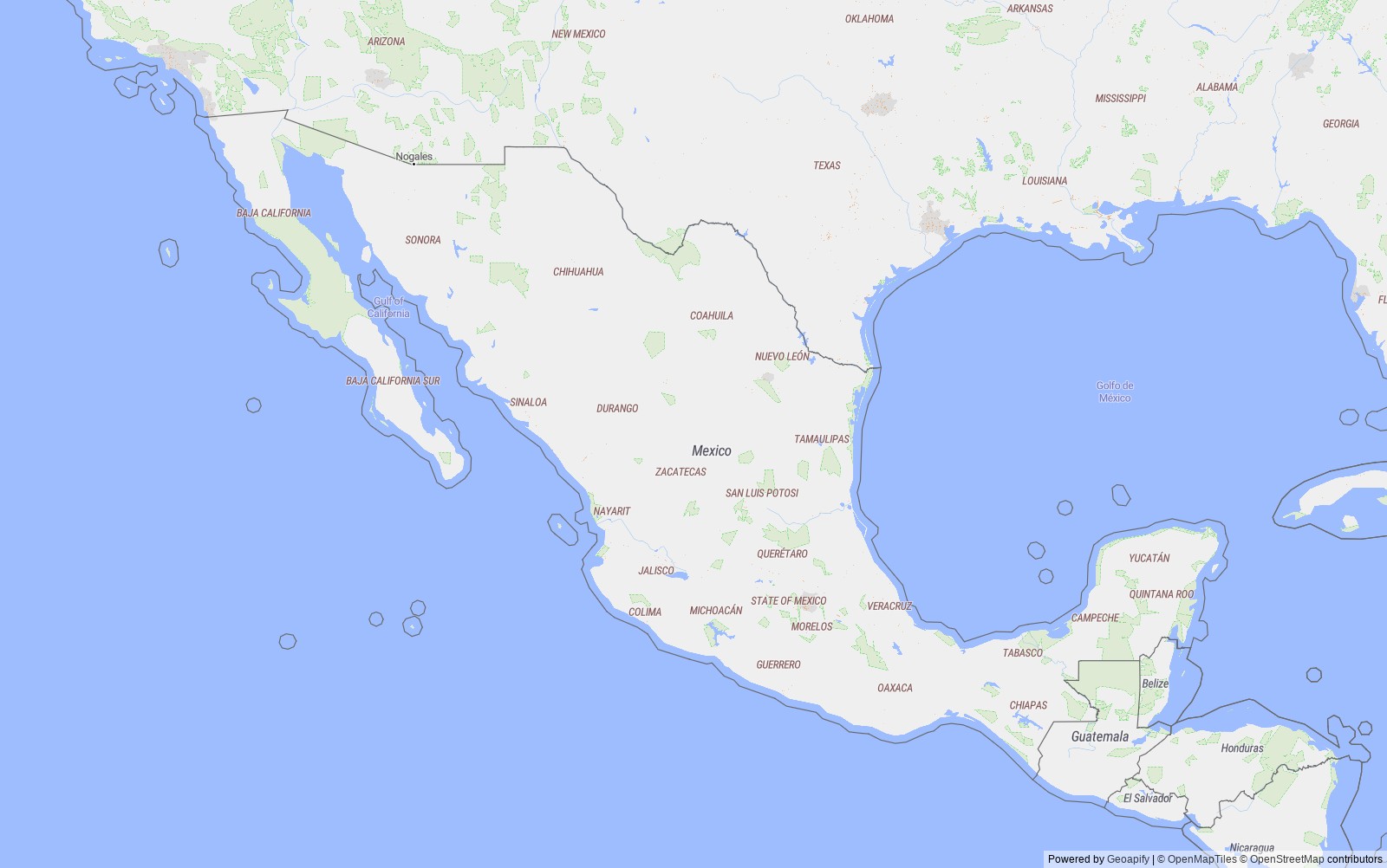 Detailed map of Mexico