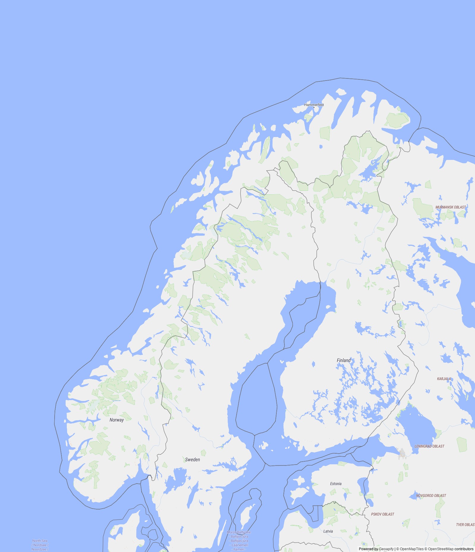 Detailed map of Norway