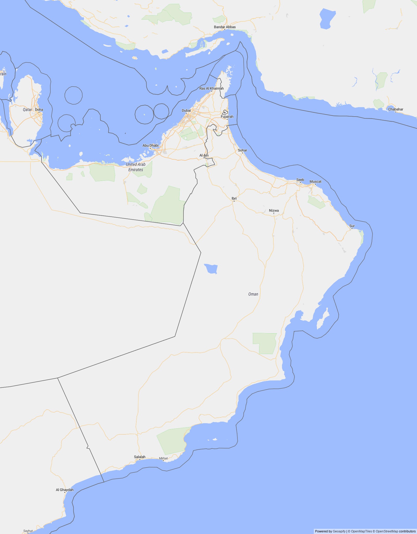 Detailed map of Oman