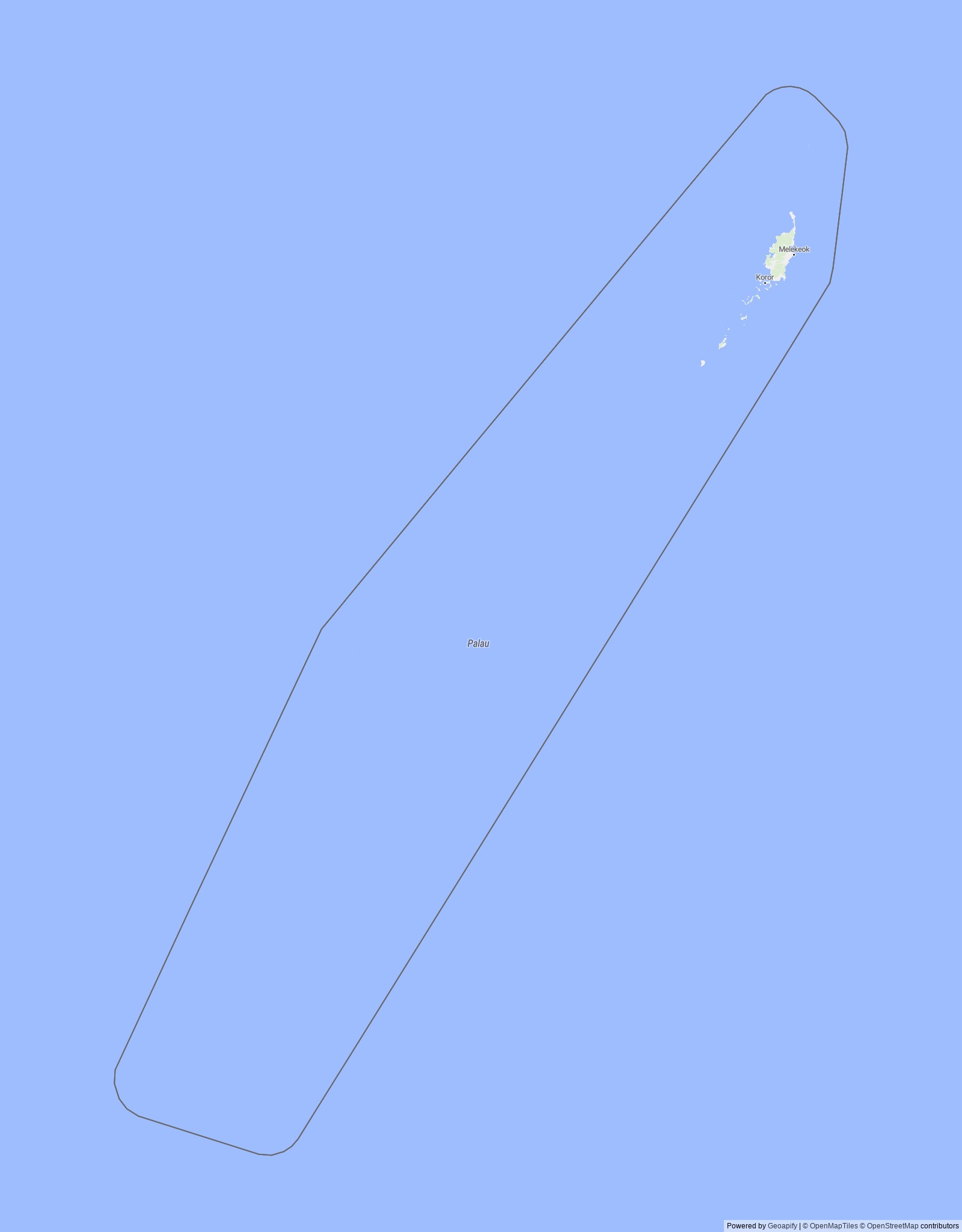 Detailed map of Palau