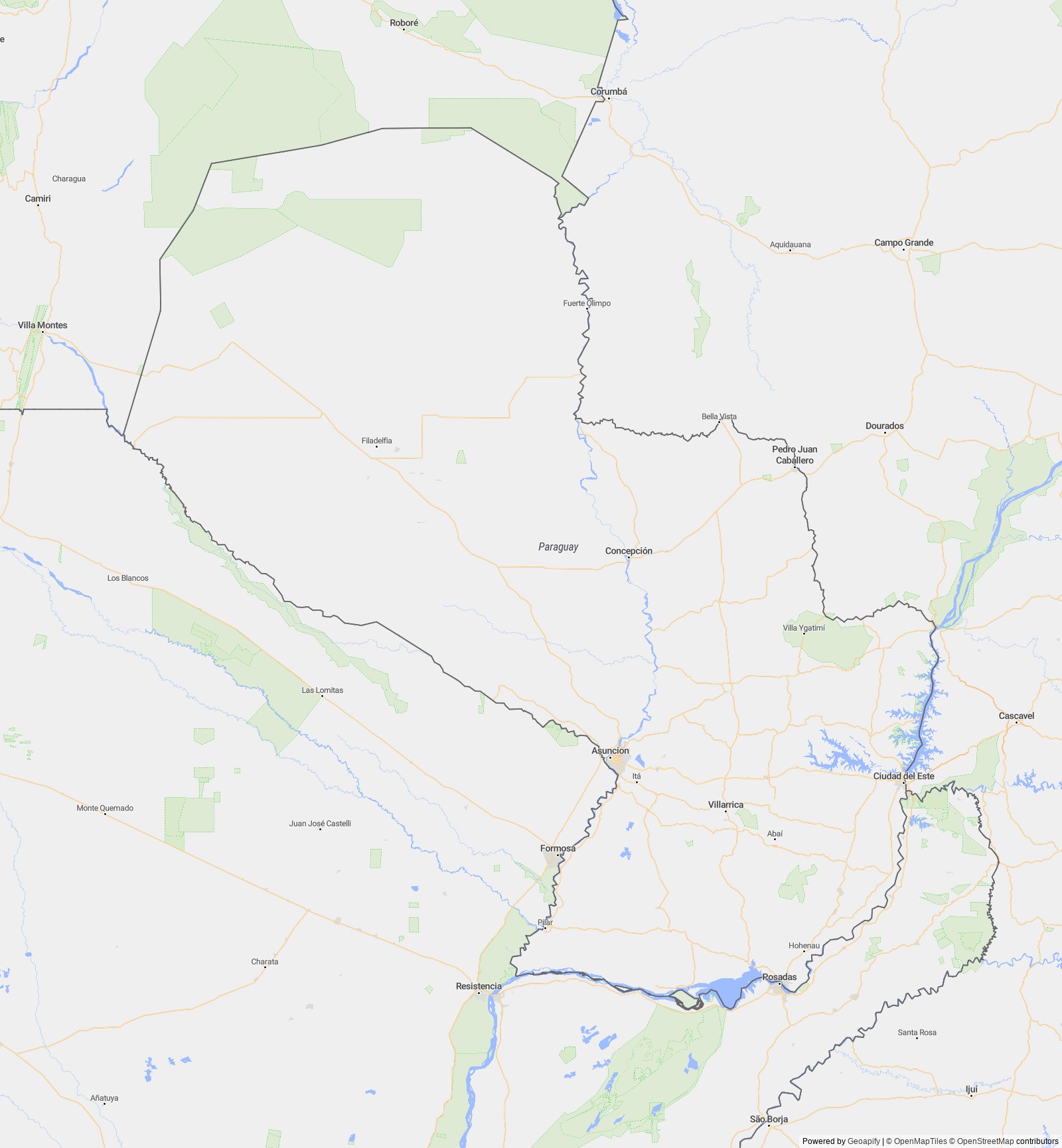 Detailed map of Paraguay
