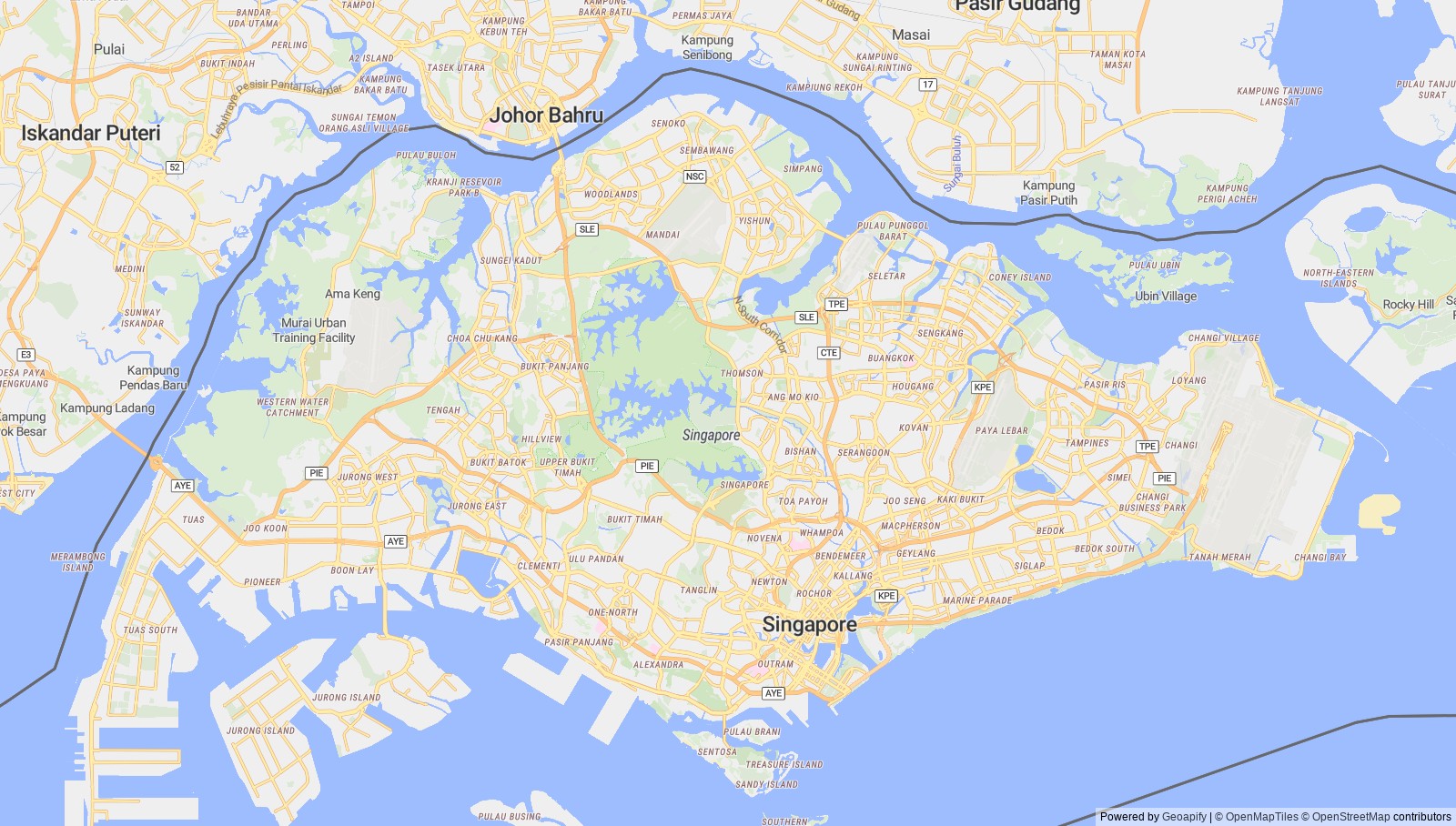 Detailed map of Singapore
