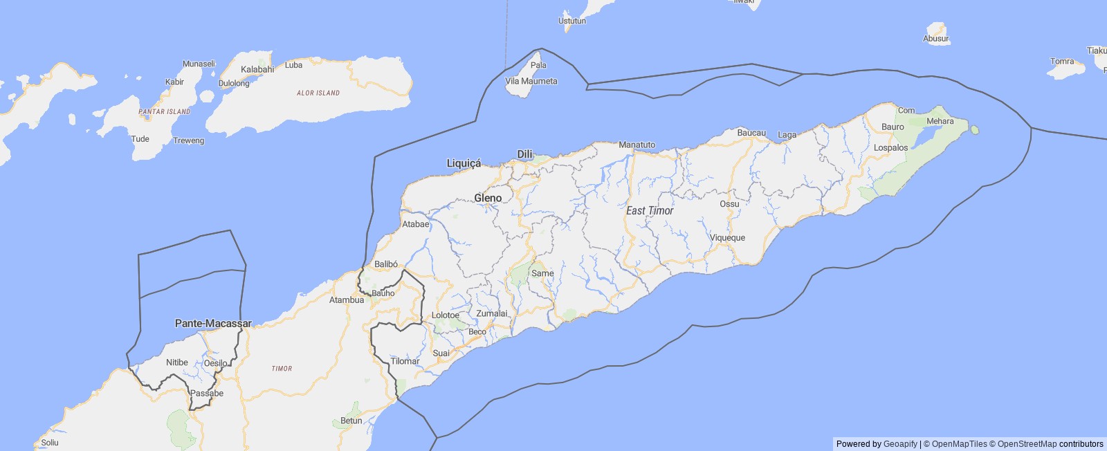 Detailed map of Timor-Leste