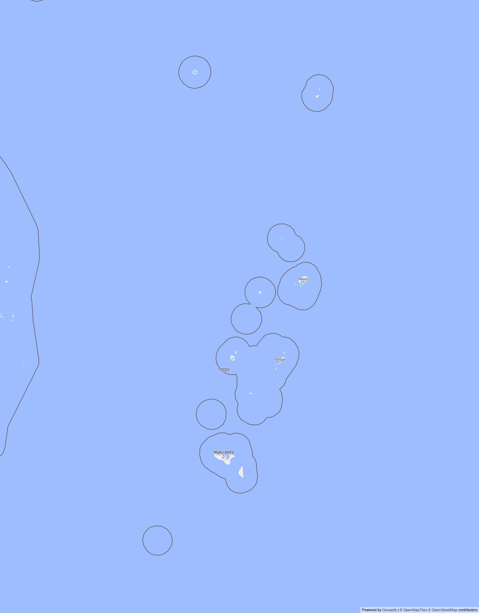 Detailed map of Tonga