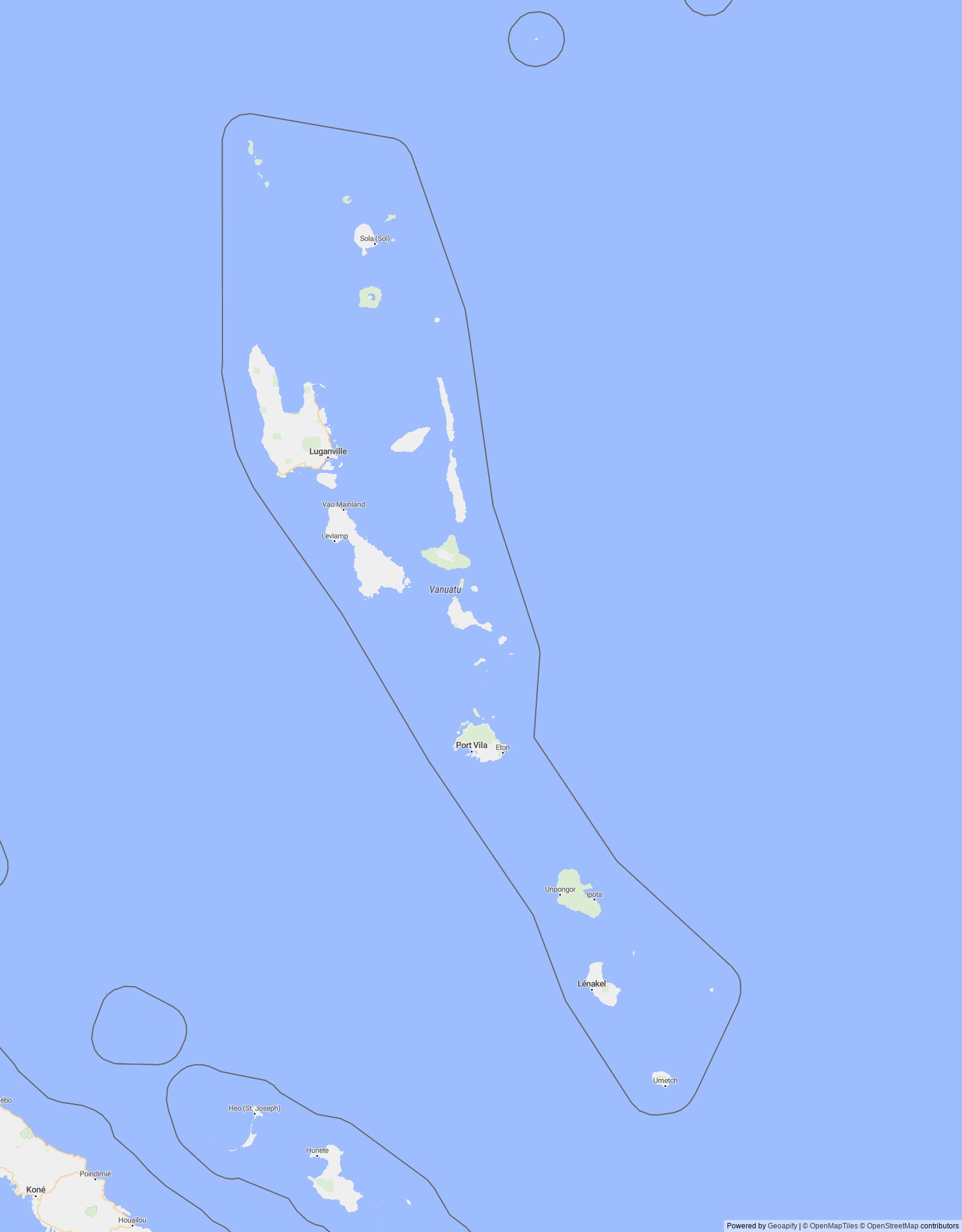 Detailed map of Vanuatu