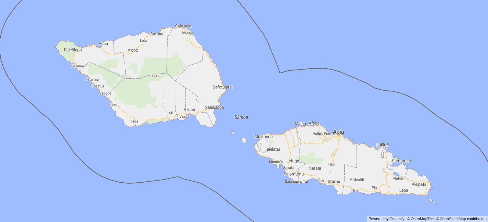 Detailed map of Samoa