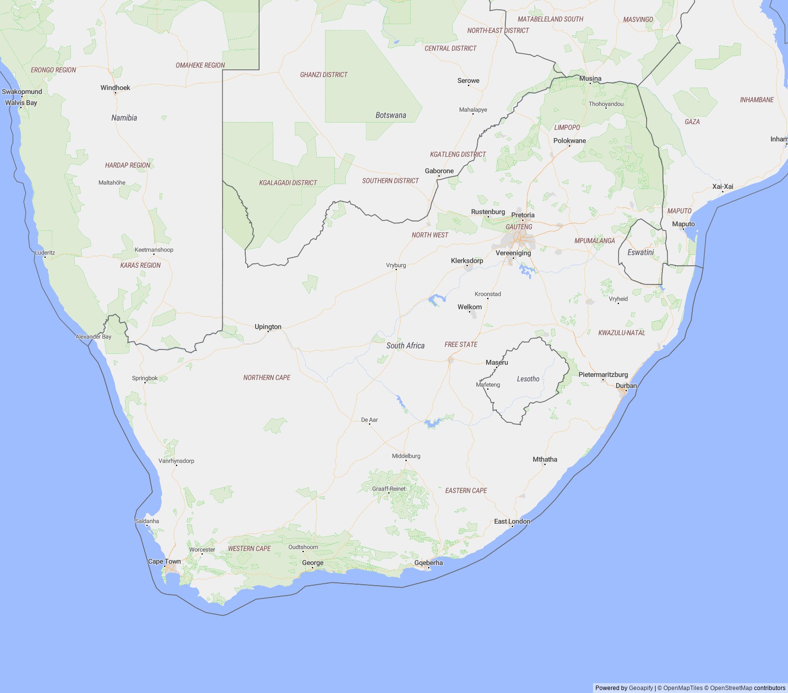 Detailed map of South Africa